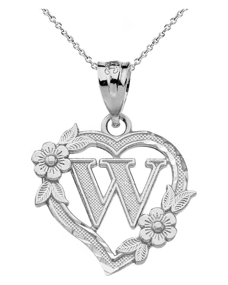 14k Initial Heart Pendant Necklace for Women in White Gold 16.0 Inches W $68.79 Necklaces