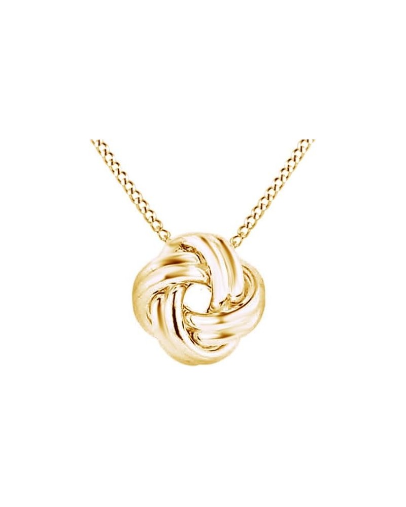 Jewel Zone US Love Knot Pendant Necklace in 14K Gold Over Sterling Silver yellow-gold-plated-silver $34.00 Necklaces