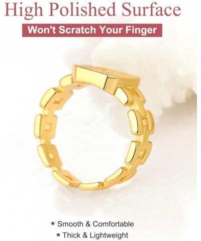 14K Gold Plated Initial Letter Ring for Women Adjustable Crystal Inlaid Alphabet A-Z Stackable Signet Rings F $9.88 Rings