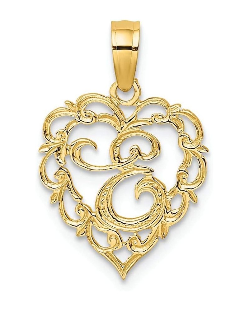 14k Yellow Gold Script Initial in Heart Charm E $46.55 Bracelets