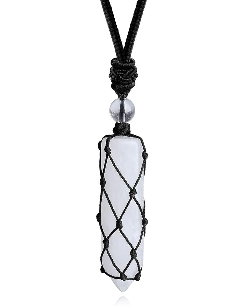 Necklace for Men Hexagonal Mens Necklaces Crystal Necklace for Women Jewelry Gifts for Men Father White Clear Quartz $9.71 Ne...