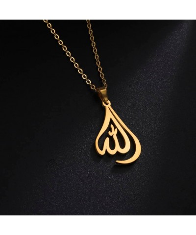 Allah Pendant Necklace Islamic Symbols Arabic Script Choker Middle East Crescent Allah Muslim Gifts Religious jewellery Women...