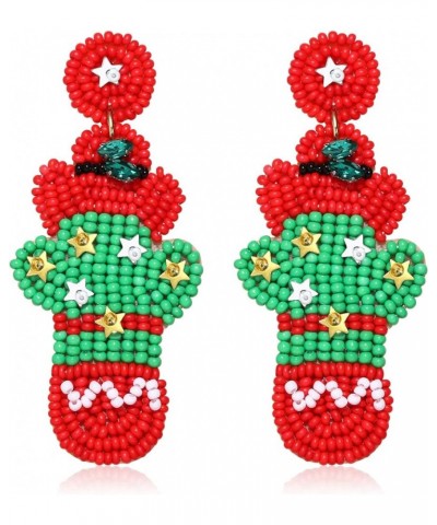 Christmas Earrings for Women Beaded Holiday Reindeer Snowman Sweater Earrings Handmade Red Truck Christmas Tree Drop Dangle E...