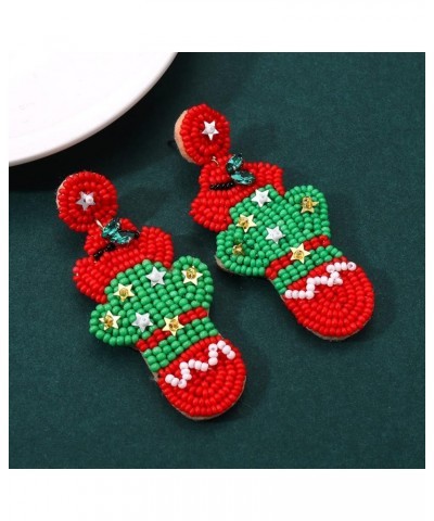 Christmas Earrings for Women Beaded Holiday Reindeer Snowman Sweater Earrings Handmade Red Truck Christmas Tree Drop Dangle E...