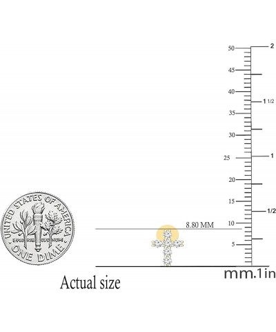 0.35 Carat (ctw) Round Lab Grown White Diamond Ladies Cross Stud earrings 1/3 CT, Available in Various Gemstones & Metal in 1...