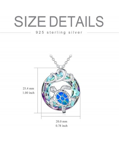 Mothers Day Gifts Sea Turtle Tortoise Necklaces Sterling Silver Turtle Crystal Pendant Necklaces Ocean Beach Urn Necklace for...