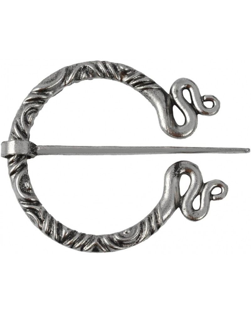 Viking Hollow Spiral Circle Brooch Amulet Celtic Norse Cloak Shawl Pin Clasp Antique Silver 3 $13.50 Others