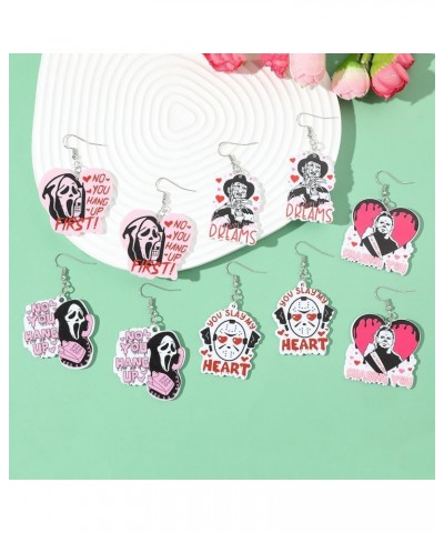 Spooky Acrylic Halloween Horror Earrings - Funny Anime Cosplay Teardrop Drop Dangle Earrings Ideal Horror Gift for Women and ...