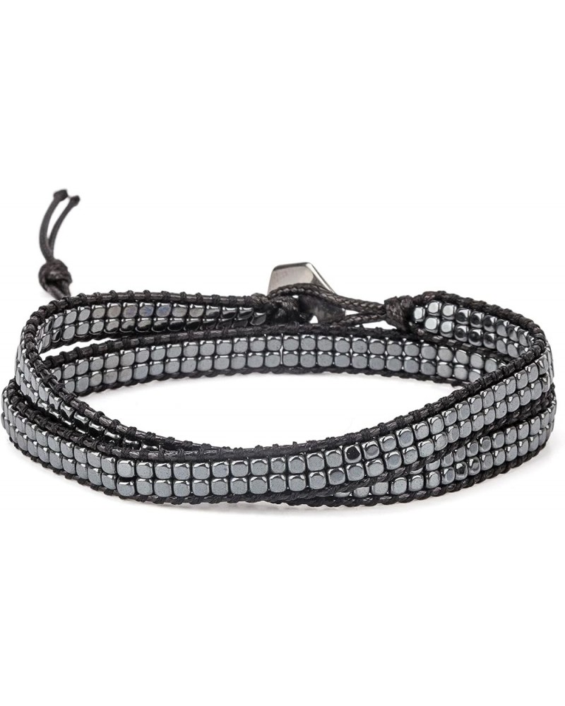 2 Wrap Bracelets Black, Gun Metal $12.71 Bracelets