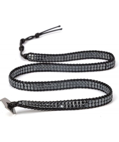 2 Wrap Bracelets Black, Gun Metal $12.71 Bracelets