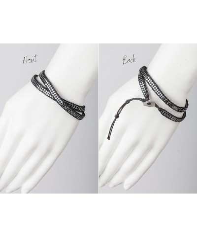 2 Wrap Bracelets Black, Gun Metal $12.71 Bracelets