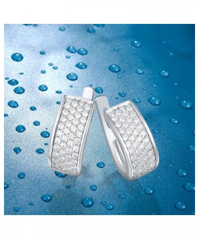 925 Sterling Silver Simulated Diamond Earrings Cubic Zirconia Classic Dangle Earrings for Women 4-Row $10.92 Earrings