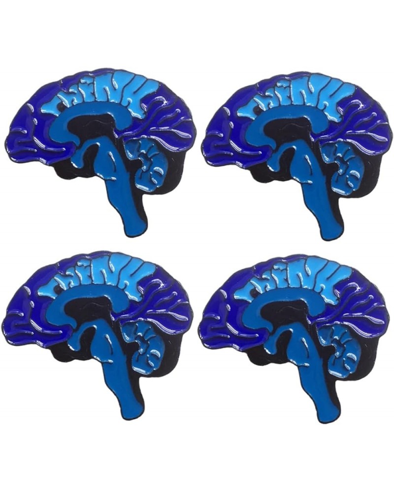 4pcs Human Brain Brooch Pins for Women Haunted House Party Favors Cute Brain Lapel Pin Metal Brooch Pin 3.10X2.80X0.10CM Blue...