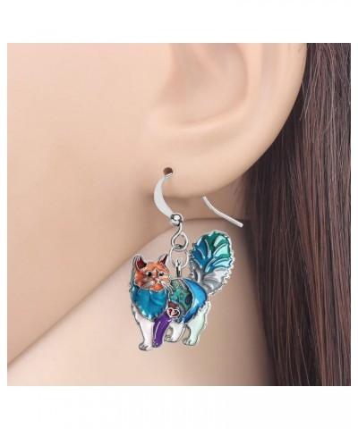 Cute Floral Enamel Cat Gifts for Cat Lovers Earring Dangle for Women Girls Kids Jewelry Novelty Funny Charms Multicolor $9.17...