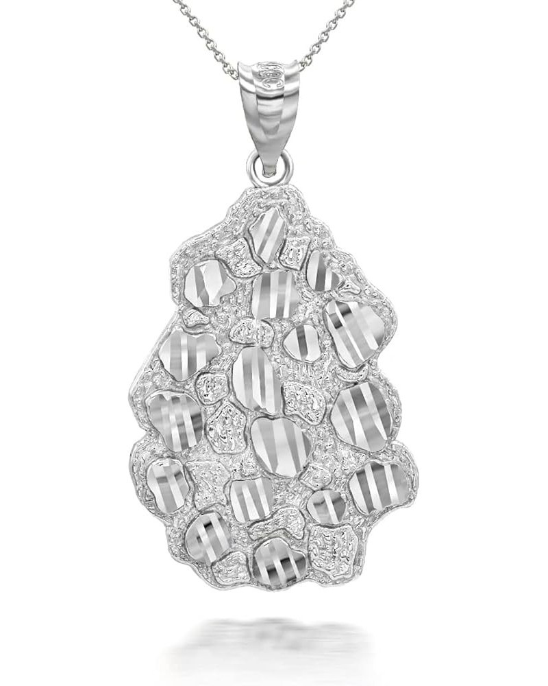 Solid 925 Sterling Silver Nugget Style Charm Pendant Necklace with Rolo Chain and Pendant only Pendant + 20" Chain $13.80 Nec...