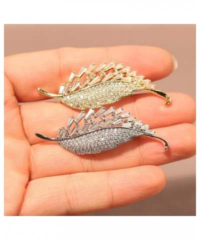 Brooch Pins For Women Fashion, Elegant Leaf Corsage Brooches Jewelry for Women Fashion Pearl Costume Broaches and Pins Silver...