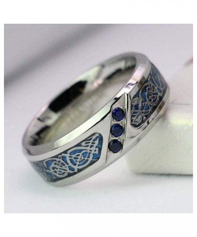 Couple Rings Princess cut Blue Cz Womens Wedding Ring Sets Titanium Steel Man Wedding Bands(Please Buy 2 Rings for 1 Pair) Bl...