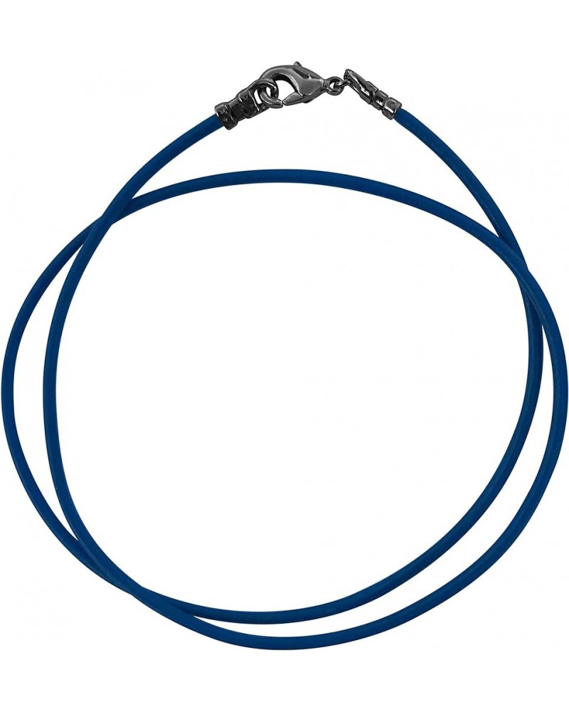 Gunmetal 1.8mm Fine Royal Blue Leather Cord Necklace 16.0 Inches $11.17 Necklaces