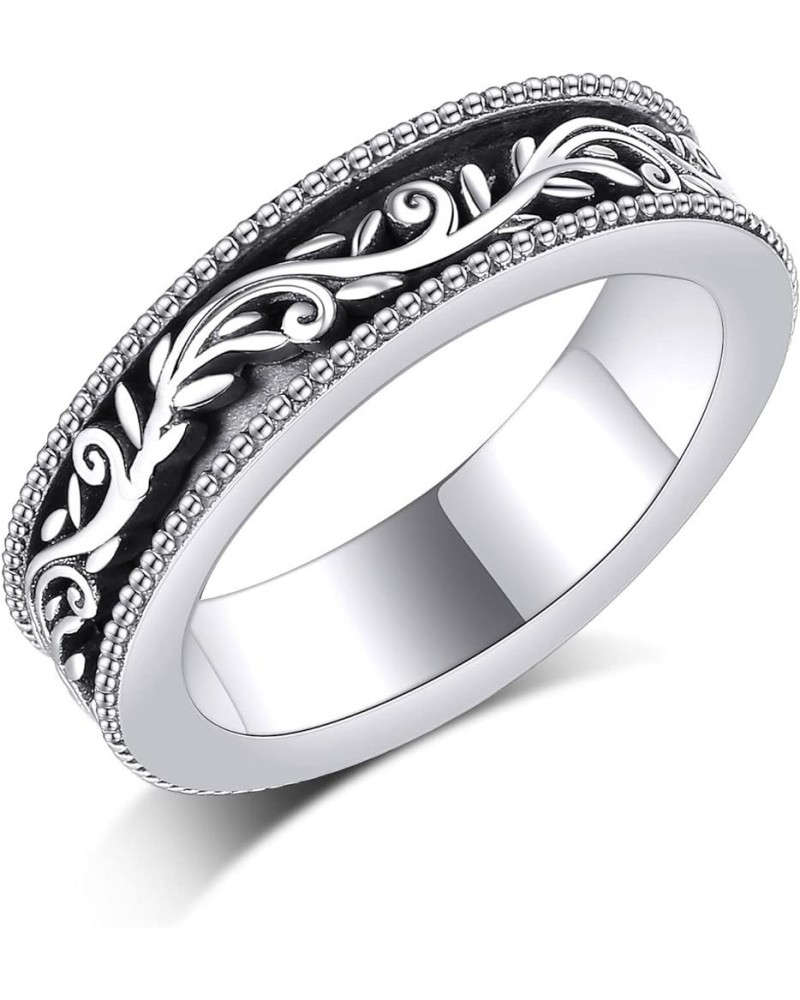 Fidget Ring Sterling Silver Anxiety Ring Filigree Leaves/Heartbeat Anxiety Ring semicolon Spinner Band Ring Spinner Ring Reli...