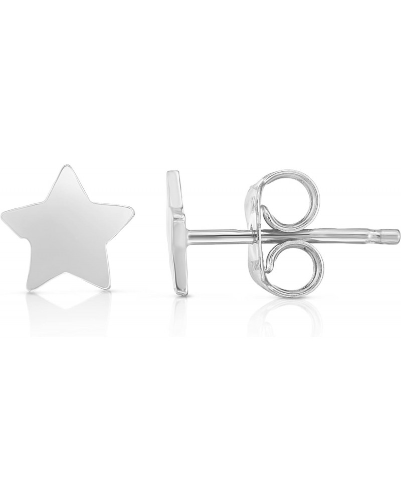 14K White Gold Polished Star Stud Earrings Fine Jewelry Gift for Women $87.73 Earrings