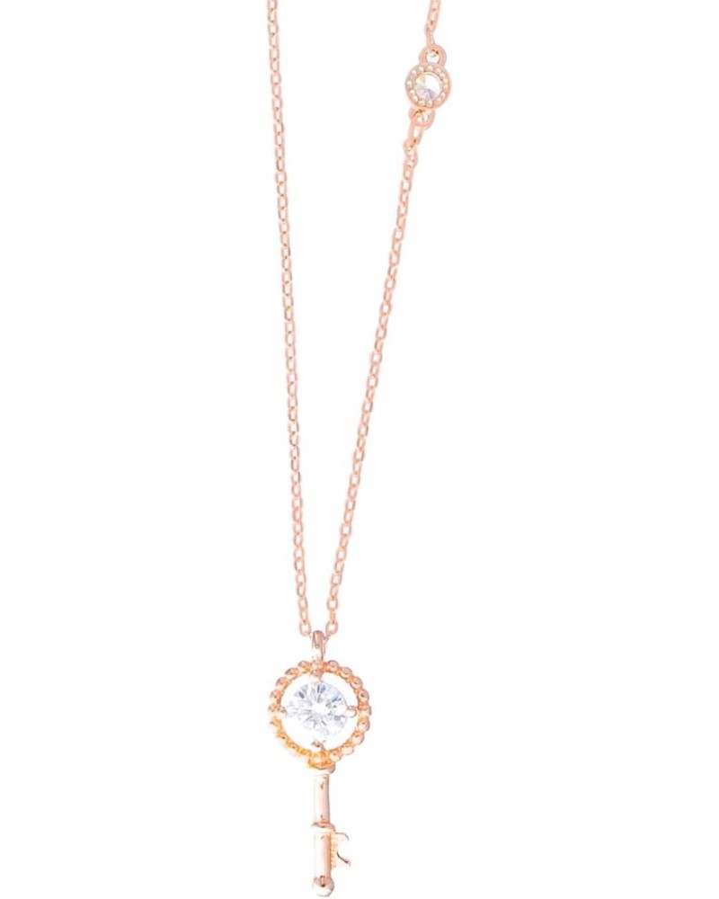 VvDz Pendant Necklace for Women in 14K Rose Gold Plated Over Sterling Silver Comes with Zircon Diamonds and 16 Inches Silver ...