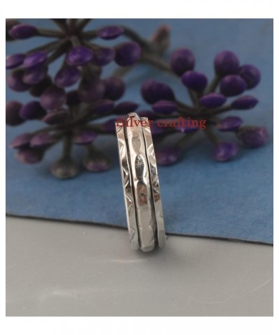 Texture Spin Band Spinning Meditation Spinner ring 925 Sterling silver Anxiety Boho ring Silver jewelry gift $12.81 Rings