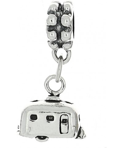 Sterling Silver Oxidized RV Camper Vacation Trailer Dangle Bead Charm $16.12 Bracelets