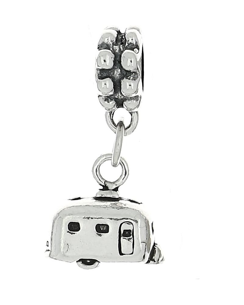 Sterling Silver Oxidized RV Camper Vacation Trailer Dangle Bead Charm $16.12 Bracelets