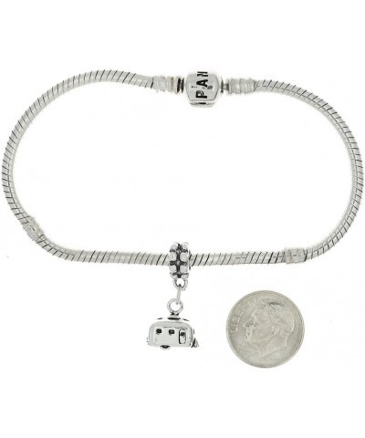 Sterling Silver Oxidized RV Camper Vacation Trailer Dangle Bead Charm $16.12 Bracelets