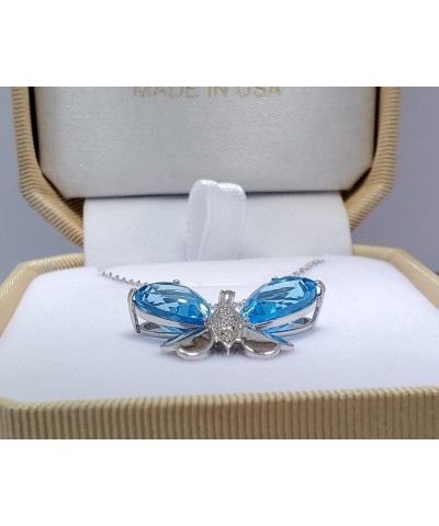 9.1 CT. 14K White Gold Butterfly Necklace with Natural Diamonds and Blue Topaz White Gold 14.0 Inches $527.97 Necklaces