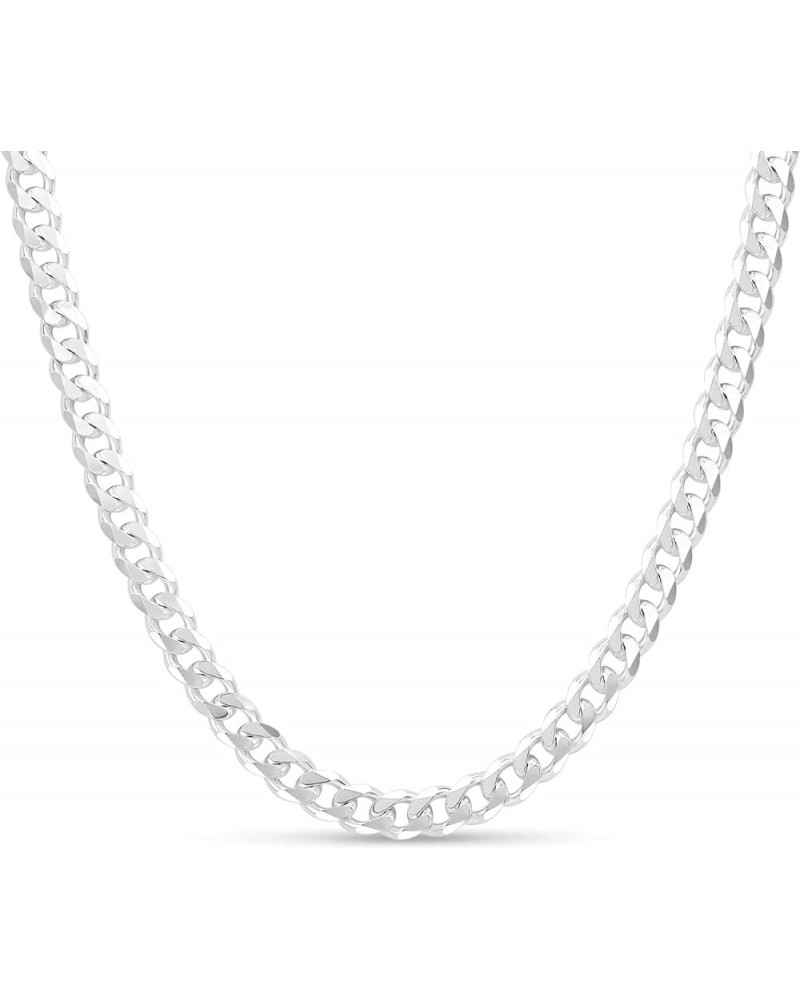 Sterling Silver 7.5mm Curb Link Chain for Men or Women Made in Italy Creations 26.0 Inches Sterling Silver $38.40 Necklaces