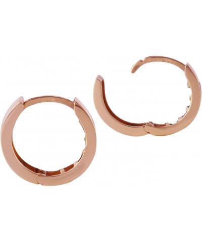 1.3 ct 14k Solid Rose Gold Hoop Huggie Earrings Princess Cut Ruby $151.47 Earrings