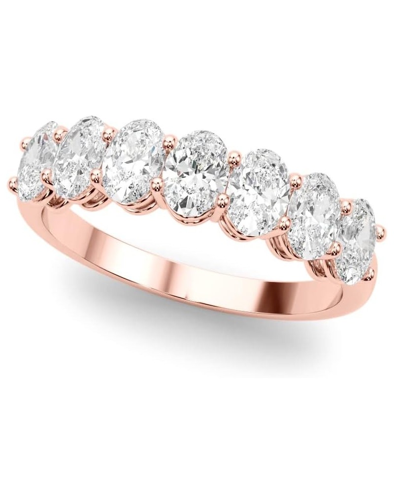 1 Carat & 2 Carat Oval Lab Grown 14K Diamond Seven Stone Anniversary Band for Women (F-G/VS-SI) 8 2 Carat Rose Gold $391.14 R...