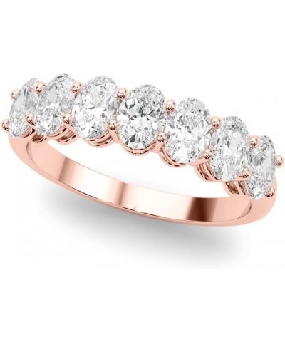 1 Carat & 2 Carat Oval Lab Grown 14K Diamond Seven Stone Anniversary Band for Women (F-G/VS-SI) 8 2 Carat Rose Gold $391.14 R...