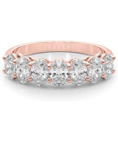 1 Carat & 2 Carat Oval Lab Grown 14K Diamond Seven Stone Anniversary Band for Women (F-G/VS-SI) 8 2 Carat Rose Gold $391.14 R...