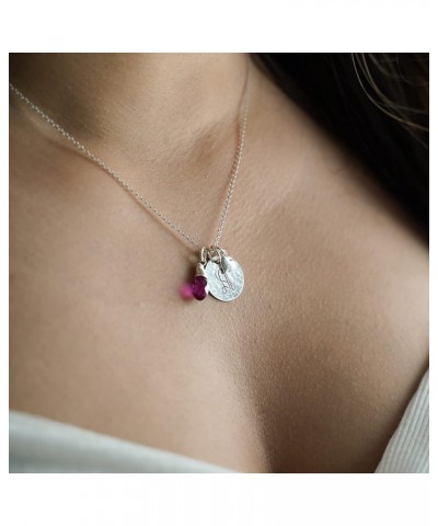 Keep It Simple- Personalized Sterling Silver Initial Monogram and Heart Charm Necklace with Swarovski® Birthstone Briolette. ...