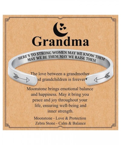 Inspriational Bracelet Gifts for Daughter Grandma Mother In Law Sister Silver Cuff Bracelet Gift for Her Grandma $7.66 Bracelets