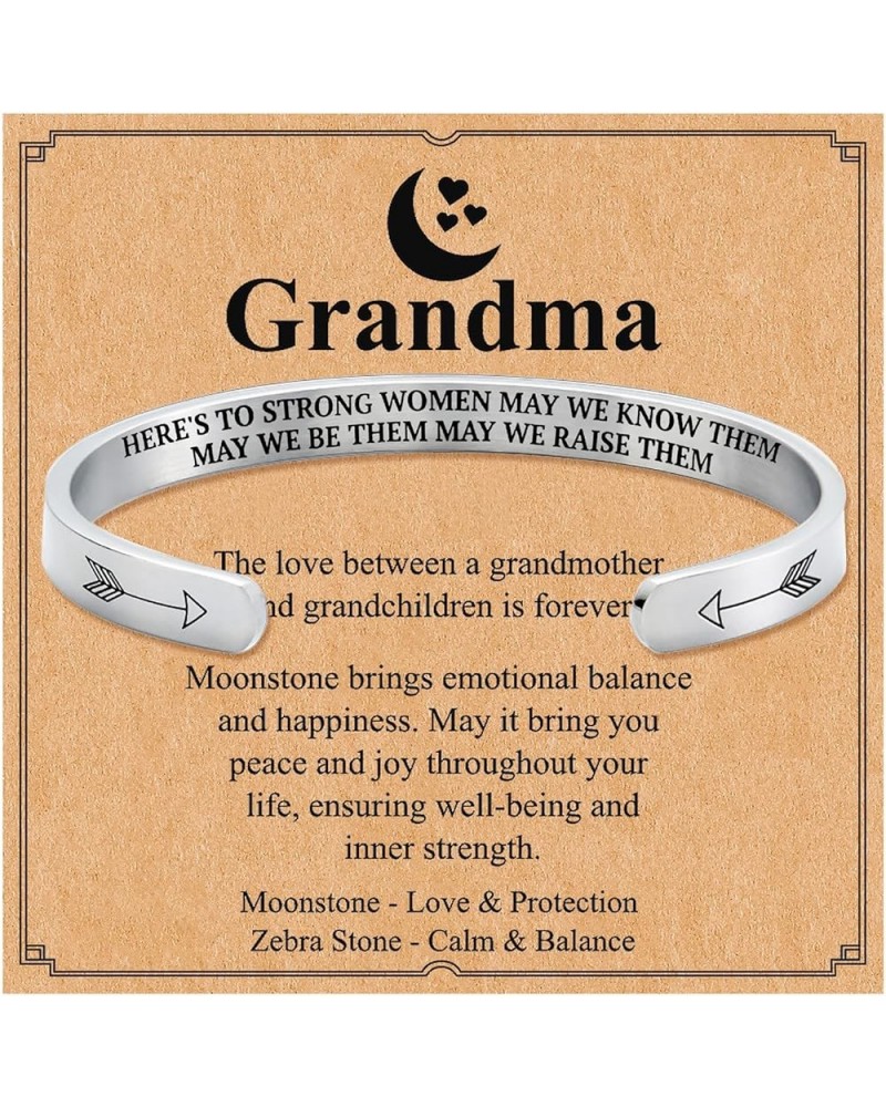 Inspriational Bracelet Gifts for Daughter Grandma Mother In Law Sister Silver Cuff Bracelet Gift for Her Grandma $7.66 Bracelets