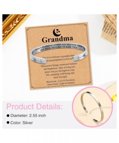 Inspriational Bracelet Gifts for Daughter Grandma Mother In Law Sister Silver Cuff Bracelet Gift for Her Grandma $7.66 Bracelets