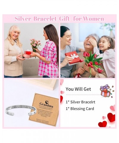 Inspriational Bracelet Gifts for Daughter Grandma Mother In Law Sister Silver Cuff Bracelet Gift for Her Grandma $7.66 Bracelets