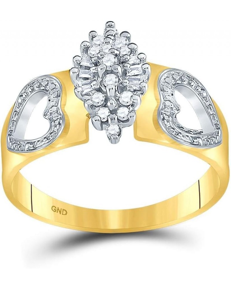 10k Yellow OR White Gold Ladies Womens Diamond Cluster Ring (0.15 cttw.) Yellow Gold $102.96 Rings