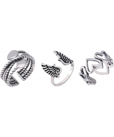 Vintage Silver Plated Knuckle Rings Set Fashion Adjustable Open Circle Finger Toe For Women Girls L $15.18 Rings