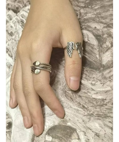 Vintage Silver Plated Knuckle Rings Set Fashion Adjustable Open Circle Finger Toe For Women Girls L $15.18 Rings