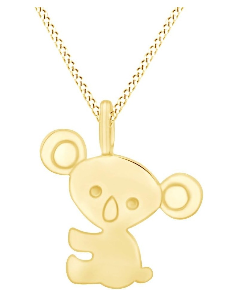 Silhouette Animal Love Charm Pendant Necklace in 925 Sterling Silver Yellow Gold Over : Koala $17.99 Necklaces