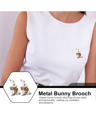 2pcs Rabbit Accessories Rabbit Brooch Pin Easter Badge Easter Bunny Breastpin Gifts for Pets Rabbit Lapel Pin Shawl Clasp Pin...