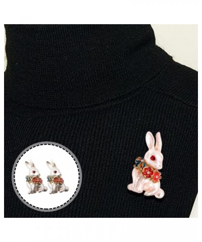 2pcs Rabbit Accessories Rabbit Brooch Pin Easter Badge Easter Bunny Breastpin Gifts for Pets Rabbit Lapel Pin Shawl Clasp Pin...