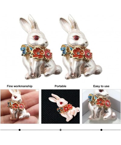 2pcs Rabbit Accessories Rabbit Brooch Pin Easter Badge Easter Bunny Breastpin Gifts for Pets Rabbit Lapel Pin Shawl Clasp Pin...