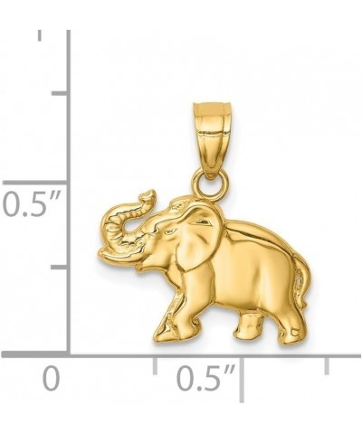 14k Yellow Gold Elephant Pendant Fine Jewelry for Women $93.08 Pendants