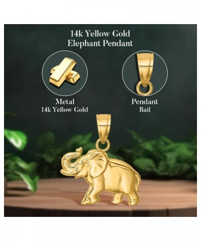 14k Yellow Gold Elephant Pendant Fine Jewelry for Women $93.08 Pendants