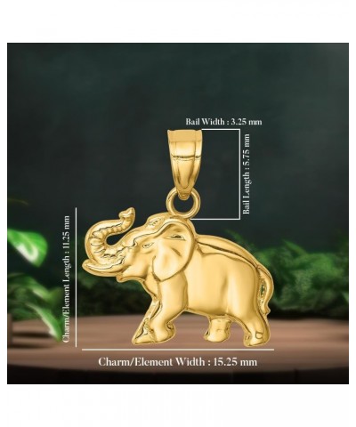 14k Yellow Gold Elephant Pendant Fine Jewelry for Women $93.08 Pendants